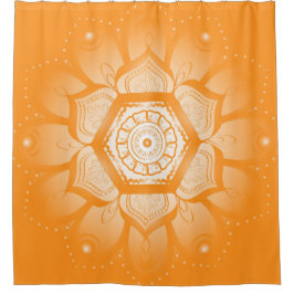 Helder Oranje en wit Mandala Shower Curtain Douchegordijn