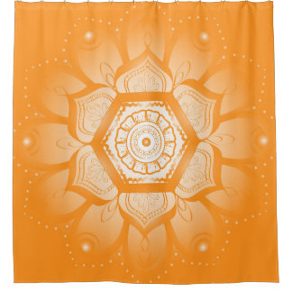 Helder Oranje en wit Mandala Shower Curtain Douchegordijn