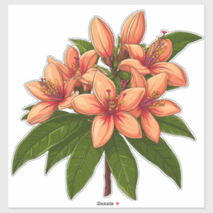 Helder Oranje Hibiscus Boeket Sticker