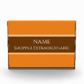 Helder Oranje rood "Shopper Extraordinaire" Fotoblokken (Voorkant)