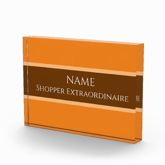 Helder Oranje rood "Shopper Extraordinaire" Fotoblokken (Rechts)