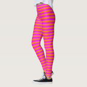 Helder Oranje roze stripe patroon Leggings (Links)