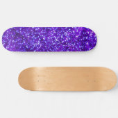 Helder Paarse Faux Glitter Design Skateboard (Horizontaal)