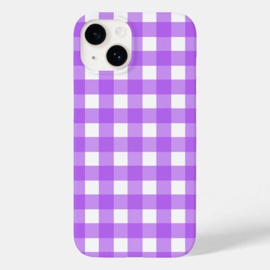 Helder paarse gingham Case-Mate iPhone case (Achterkant)