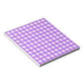 Helder paarse gingham notitieblok (Schuin)