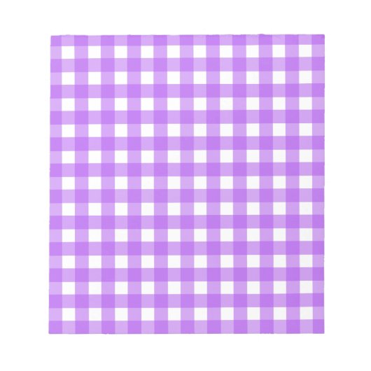Helder paarse gingham notitieblok (Voorkant)