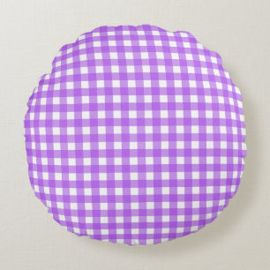 Helder paarse gingham rond kussen