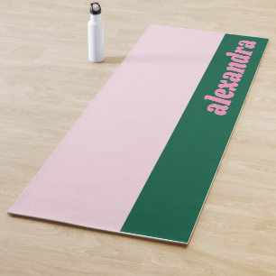 Helder Pastel Kleurenblok Roze Groen Persoonlijk Yogamat