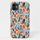 Helder patroon met vogelveren Case-Mate iPhone case (Achterkant)