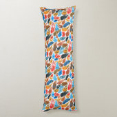 Helder patroon met vogelveren lichaamskussen (Achterkant (Verticaal))