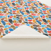 Helder patroon met vogelveren sherpa deken (3/4)