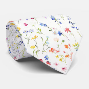 Helder patroon van wilde bloemen stropdas