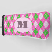 Helder preppy argyle aangepaste monogram dames golfheadcover (Voorkant)