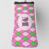 Helder preppy argyle aangepaste monogram dames golfheadcover (Draai 90)