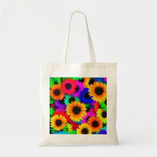 Helder Psychedelic Flower Child Hippy Pattern Tote Bag