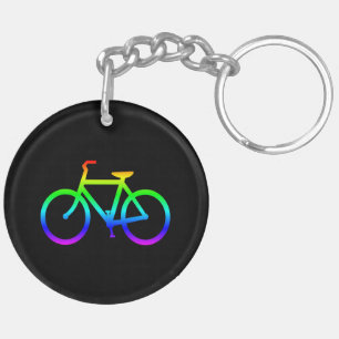 Helder Regenboog Fiets Sleutelhanger