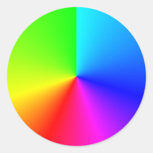Helder regenboog kleuren radiaal verloop ronde sticker