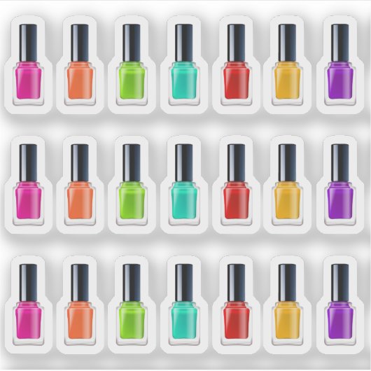 Helder Regenboog Nagellak Kunst Tech Salon Planner Sticker (Voorkant)