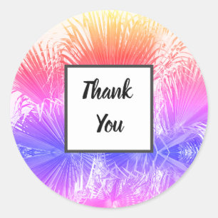 Helder Regenboog Palm Bedankt Trouwcadeau Sticker