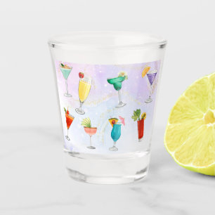 Helder regenboogcocktail zomerdranken vieren shot glas