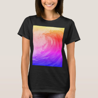 helder regenboogposter met een zwakke golf t-shirt