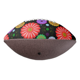 Helder Retro Bloemmotief Kleurrijke Folk Art American Football