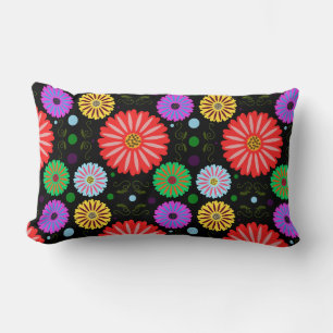 Helder Retro Bloemmotief Kleurrijke Folk Art  Kussen