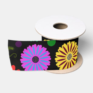 Helder Retro Bloemmotief Kleurrijke Folk Art Lint