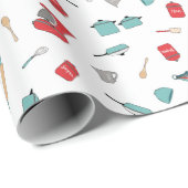 Helder, retro keuken- en bakgereedschap & gereedsc cadeaupapier (Rol Hoek)