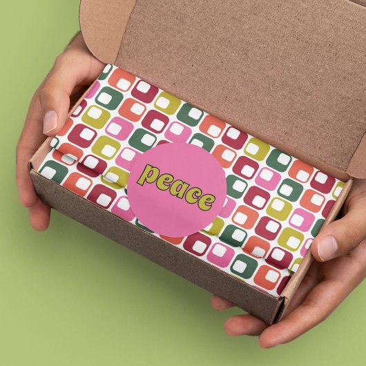 Helder Retro Squares geometrisch patroon Tissuepapier