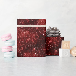 Helder Robijnrood Glitterpatroon Cadeaupapier