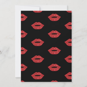 Helder Rode Lippen Glitter Kusjes Elegant Vrouweli Kaart
