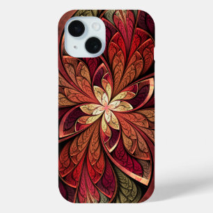 Helder rood Abstract Glas in lood