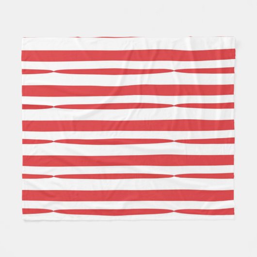Helder rood en wit scripted verticale streep fleece deken (Voorkant (Horizontaal))