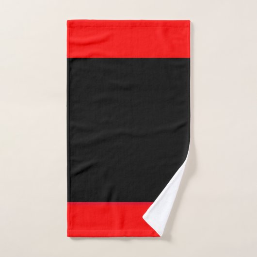 Helder rood en zwart badhanddoek set bad handdoek (Handdoek)