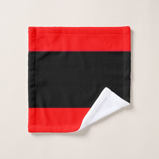 Helder rood en zwart badhanddoek set bad handdoek (Wasdoekje)