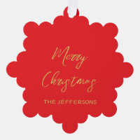 Helder rood & goud kleuren vrolijk kerstfeest