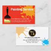 Helder rood goud verfborstel schilder visitekaartje (Voorkant / Achterkant)