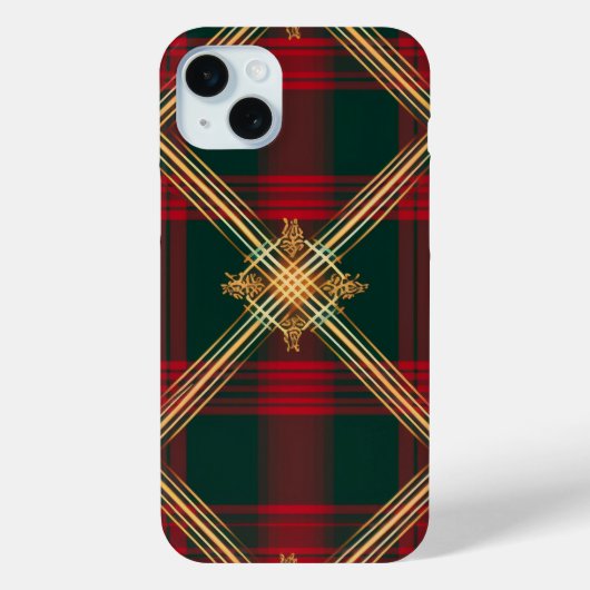 HELDER ROOD GROEN GOUD KERSTPLAID PATROON Case-Mate iPhone CASE (Achterkant)