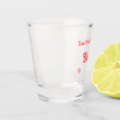 Helder Rood Hart Team Bruid Shot Glas (Links)