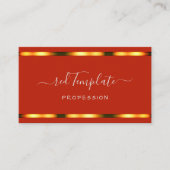 Helder Rood Luxe Handlettering Lettertype Visitekaartje (Voorkant)