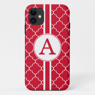 Helder Rood Monogram iPhone 5 Hoesje