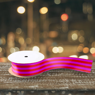 Helder rood roze streep patroon lint