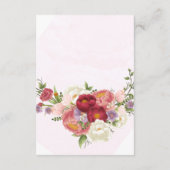 Helder Rood Roze Witte Bloemen Luier Raffle Baby Informatiekaartje (Achterkant)