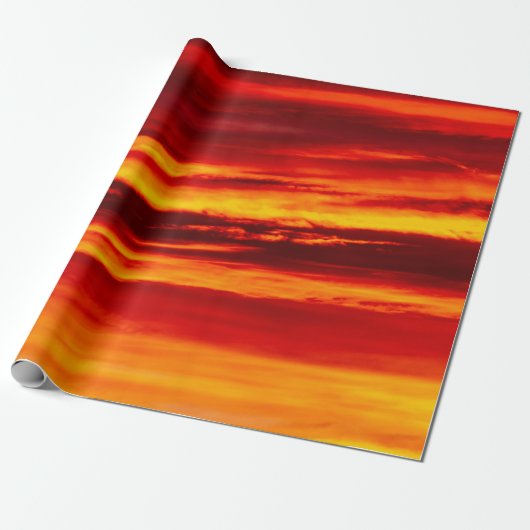 Helder rood zonsonderstel cadeaupapier (Uitgerold)