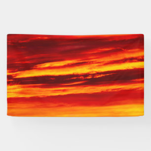 Helder rood zonsonderstel spandoek