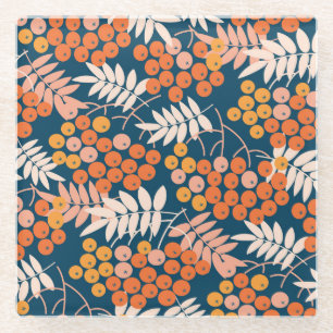 Helder Rowanberry Autumn naadloos ontwerp Glazen Onderzetter