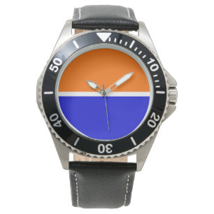 Helder Royal Blue Sinaasappel wit gekleurd kleuren Horloge