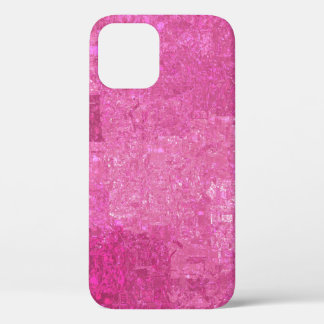 Helder Roze Abstract Mozaïek Gloss iPhone 12 Hoesje
