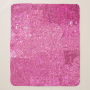 Helder Roze Abstract Mozaïek Gloss Sherpa Deken